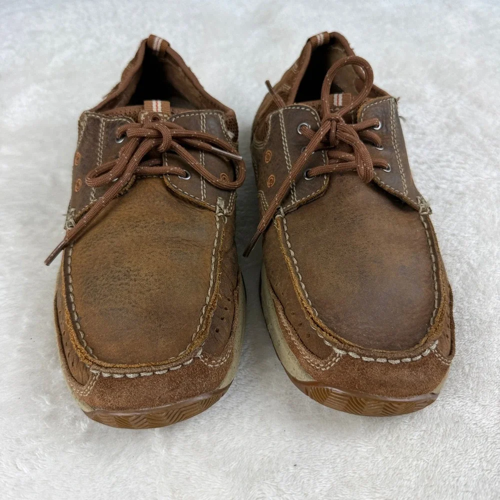 Clarks Armada English Oxford Mens 9.5 Brown Leather Boat‎ Shoes Rugged Dadcore